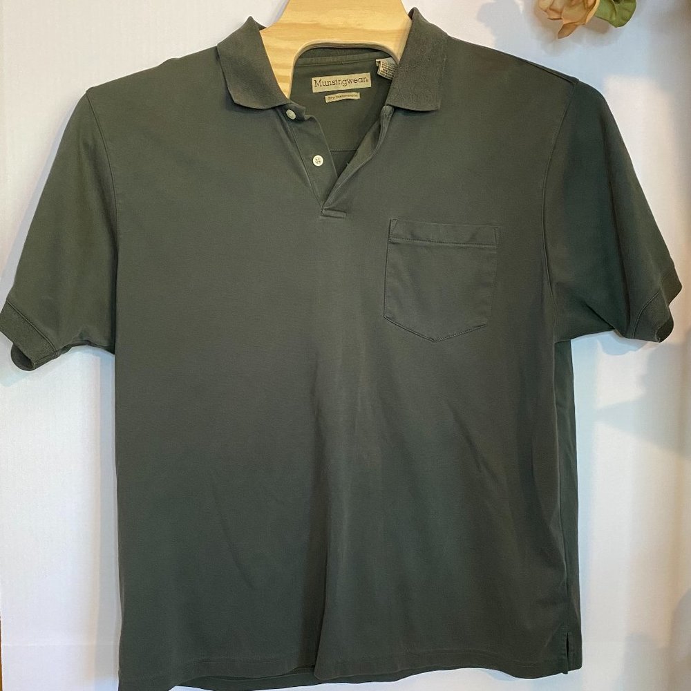 Munsingwear Dry Dimensions Short Sleeve Polo Shirt Sz XL  Olive Green